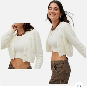 Urban Outfitters Cropped Chenille Cardigan